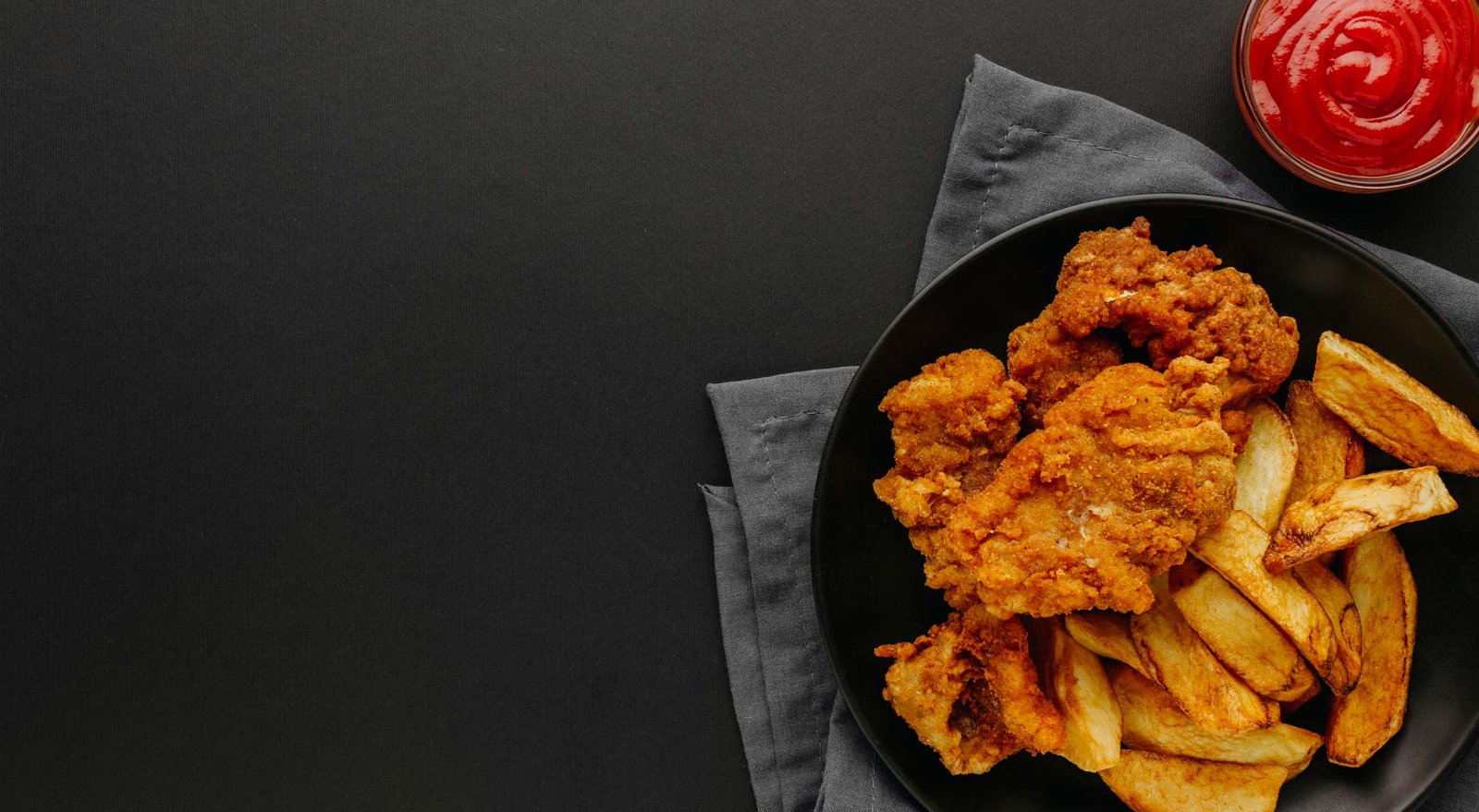 Fish and chips plate